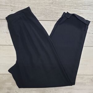 Vtg. Ralph Lauren Dress Pants Womens 12 Navy High Rise Pleated Front Old Money